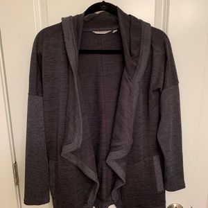 Athleta Gray Wrap Sweater Size Small with Hood
